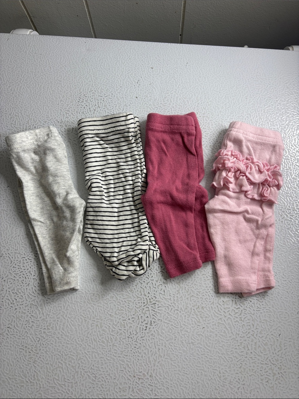 493 - Baby Leggings Bundle - Pink, Light Pink, Gray, Striped